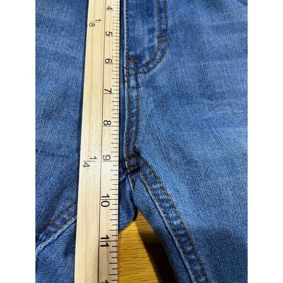 Ring Of Fire Jeans Womens Size 14 Slim Blue Mid Rise Distressed Whiskered Denim - Picture 7 of 9